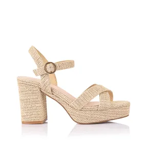 Comfort footbed Heppell Platform Heels - Raffia