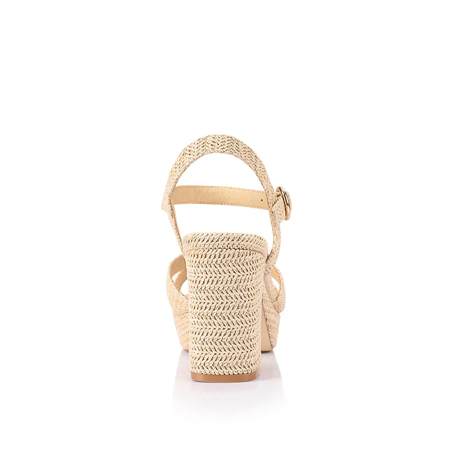 Heppell Platform Heels - Raffia Comfortable Foot Feel