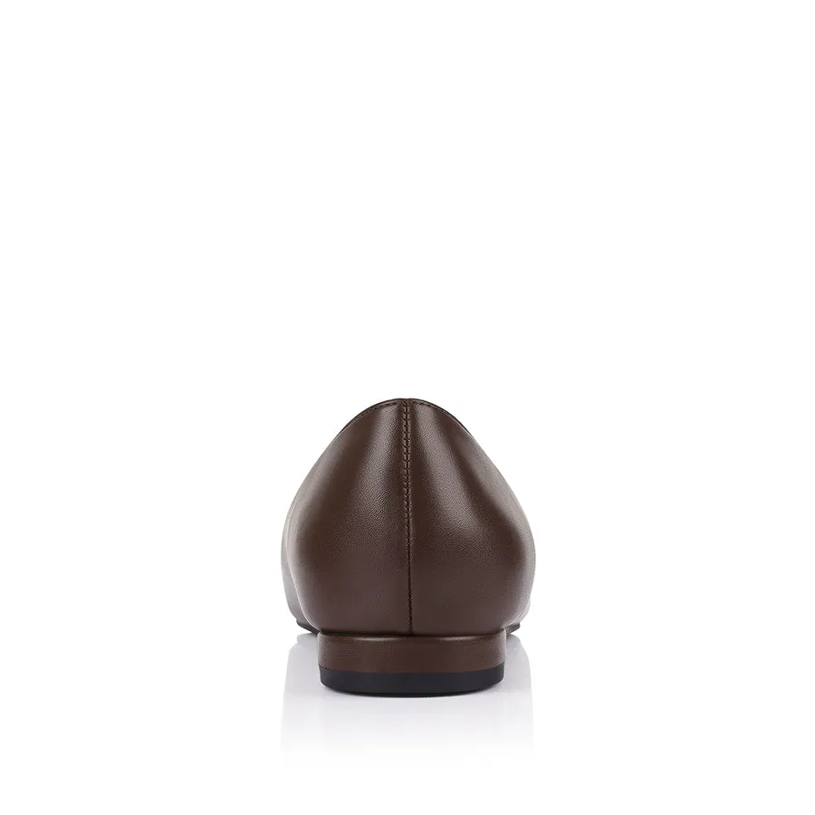 Hickory Point Toe Flats - Chocolate Brown Coral Hue