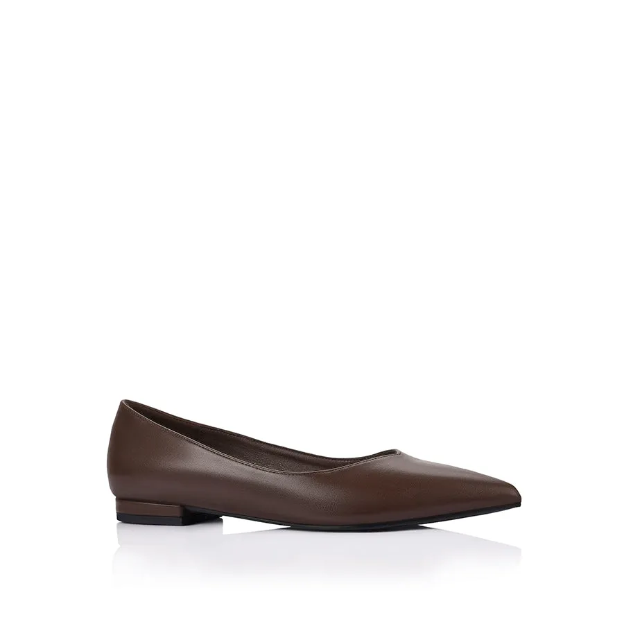 walking shoes Breathable mesh Hickory Point Toe Flats - Chocolate Brown