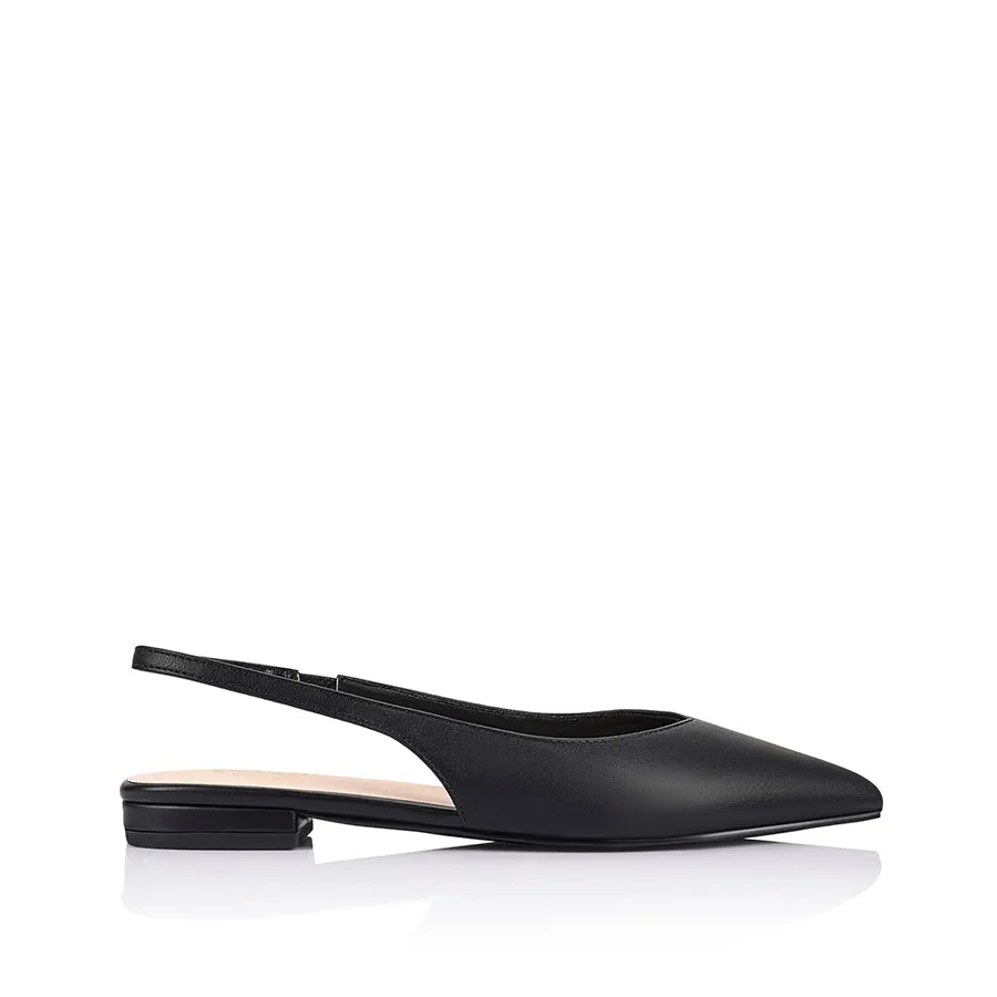 Hillary Slingback Flats - Black Boat Glow