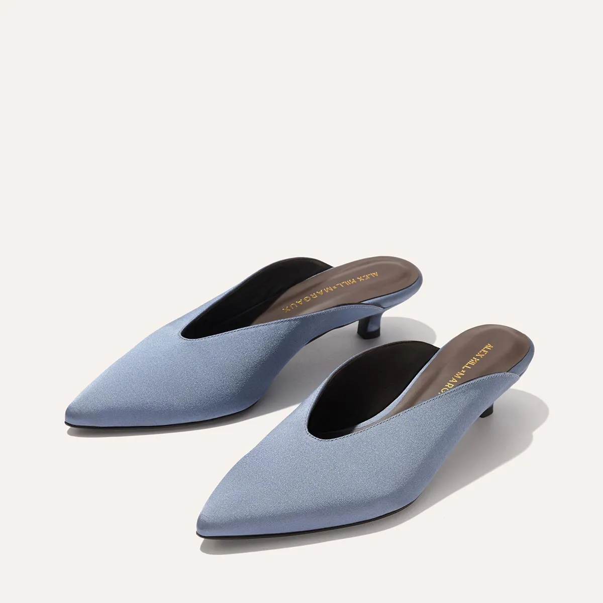 low - top city dwellers Alex Mill x Margaux: The Romy - Slate Blue Satin