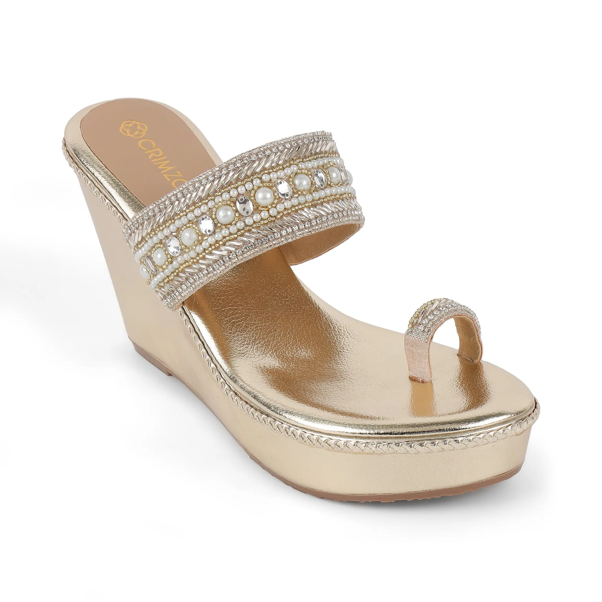 trendy user breathable insole PERAH- GOLD KOLHAPURI