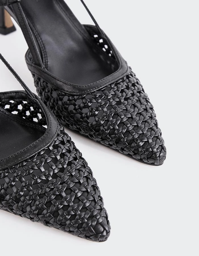 Padded Jia Black Leather