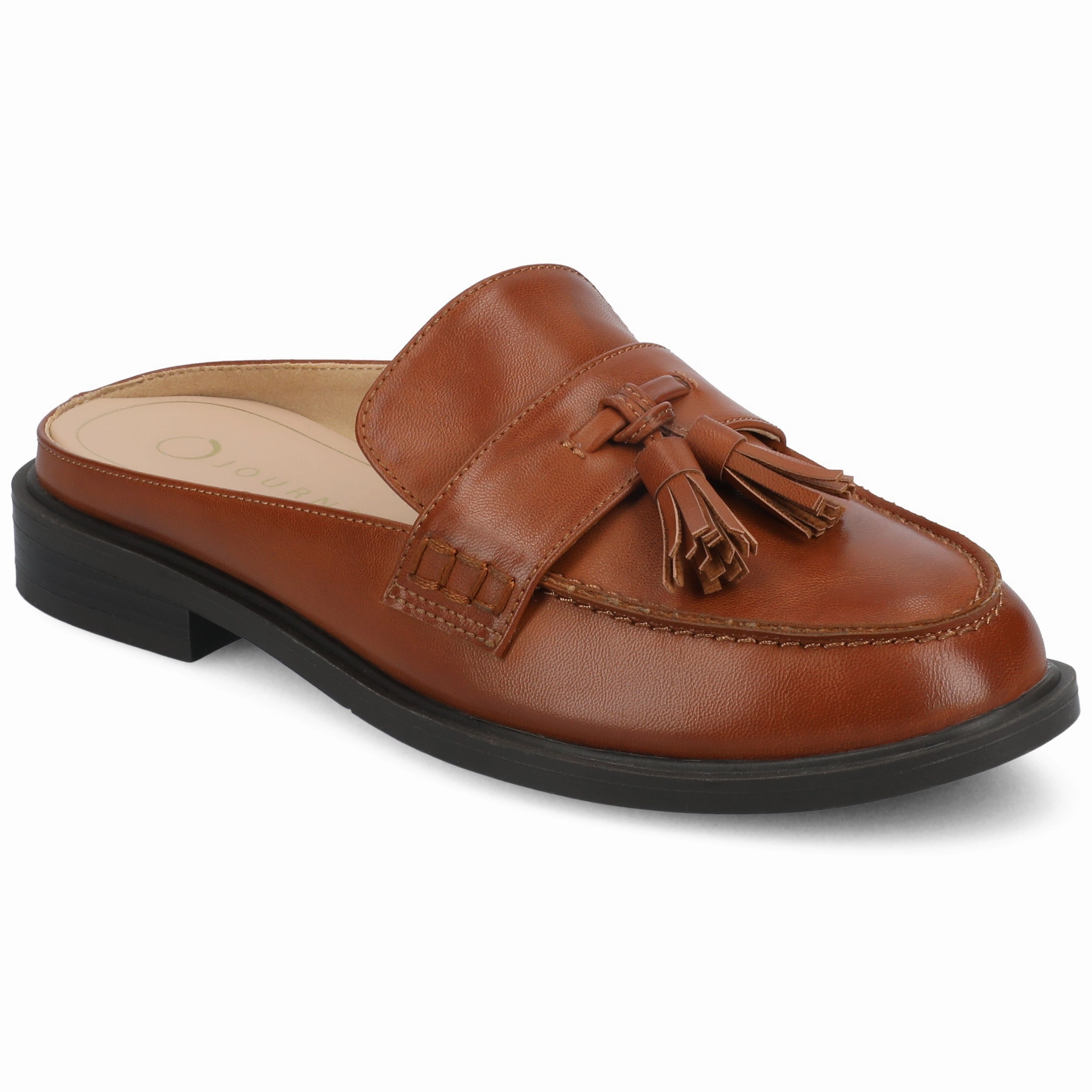 Italian Craftsmanship Journee Womens Azura Tassel Mule Loafer