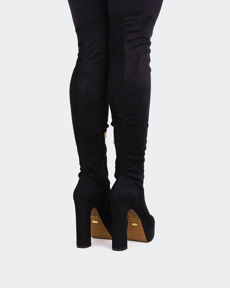 Lightweight Design Fashion Fit Kalaf Black Suede Stretch