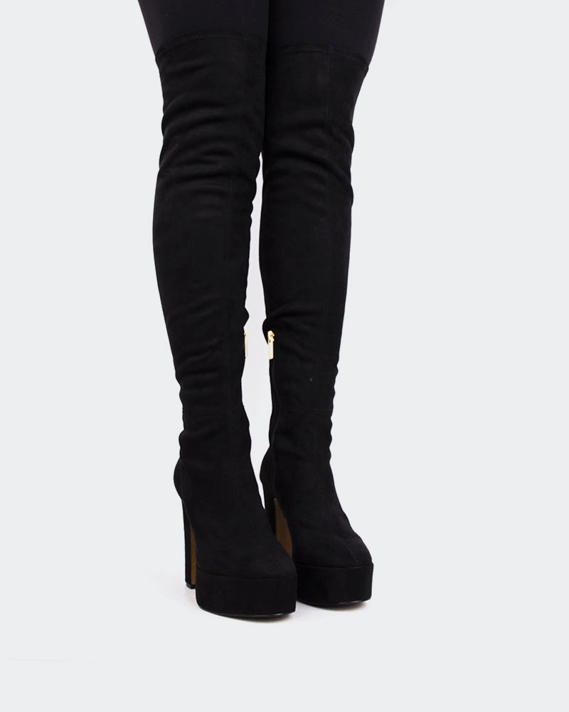 Kalaf Black Suede Stretch Cold Walk Ready Weekend Ready