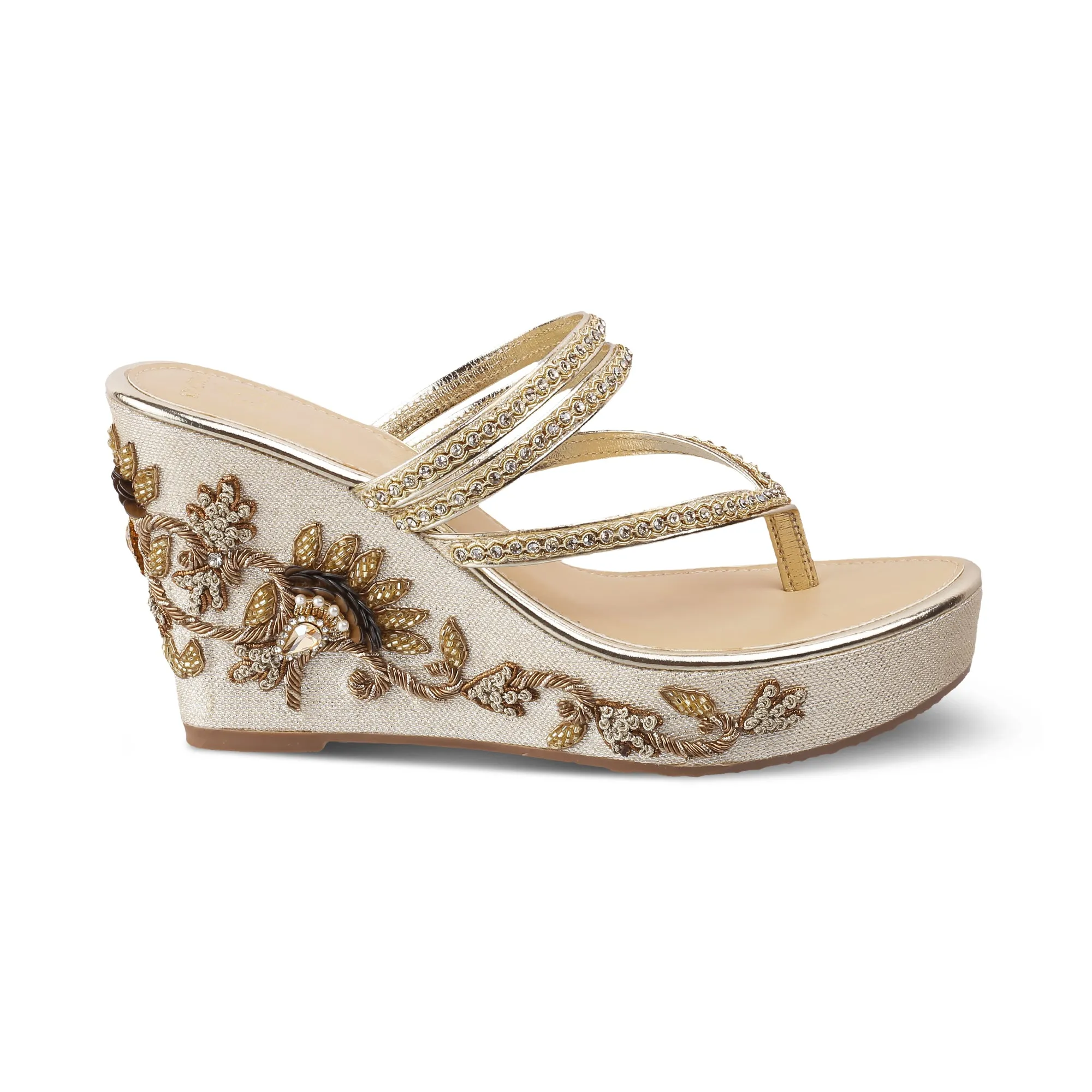 KASHIDA- EMBRIODERED WEDGES Designer comfort