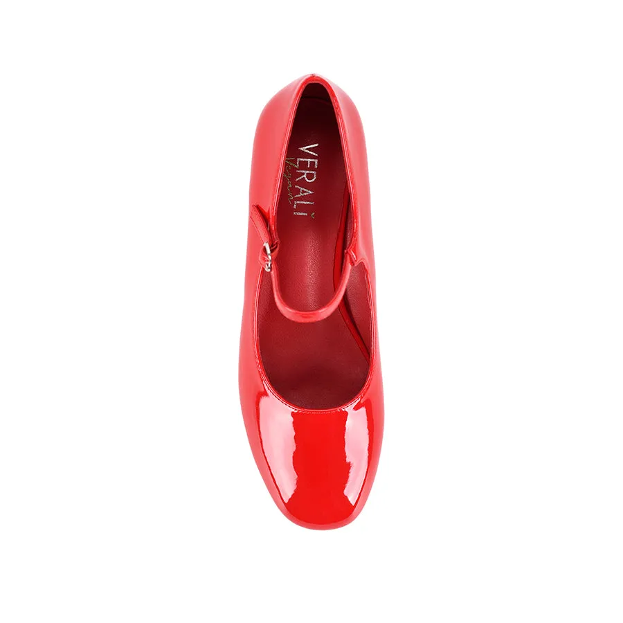 Fast Move Back Street Kenna Mary Jane Block Heels - Red Patent