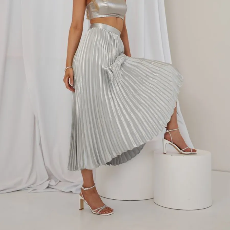 Kian Block Heel Sandals - White/Silver Fresh Wear