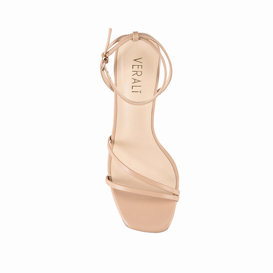 Kimmy Slim Strappy Heels - Nude Smooth Comfortable Platform Heels