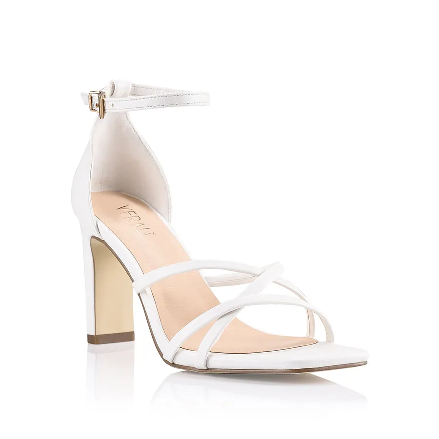 Shop Run Energy Walk Kingdom Block Heel Sandals - White Smooth