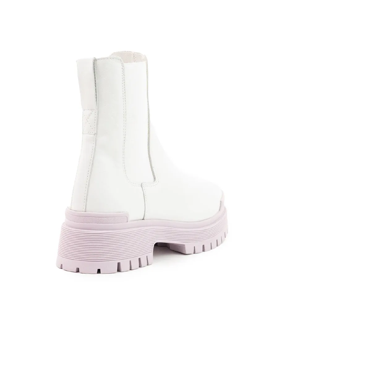 Outdoor Walk Kirby White Leather/Lilac Sole