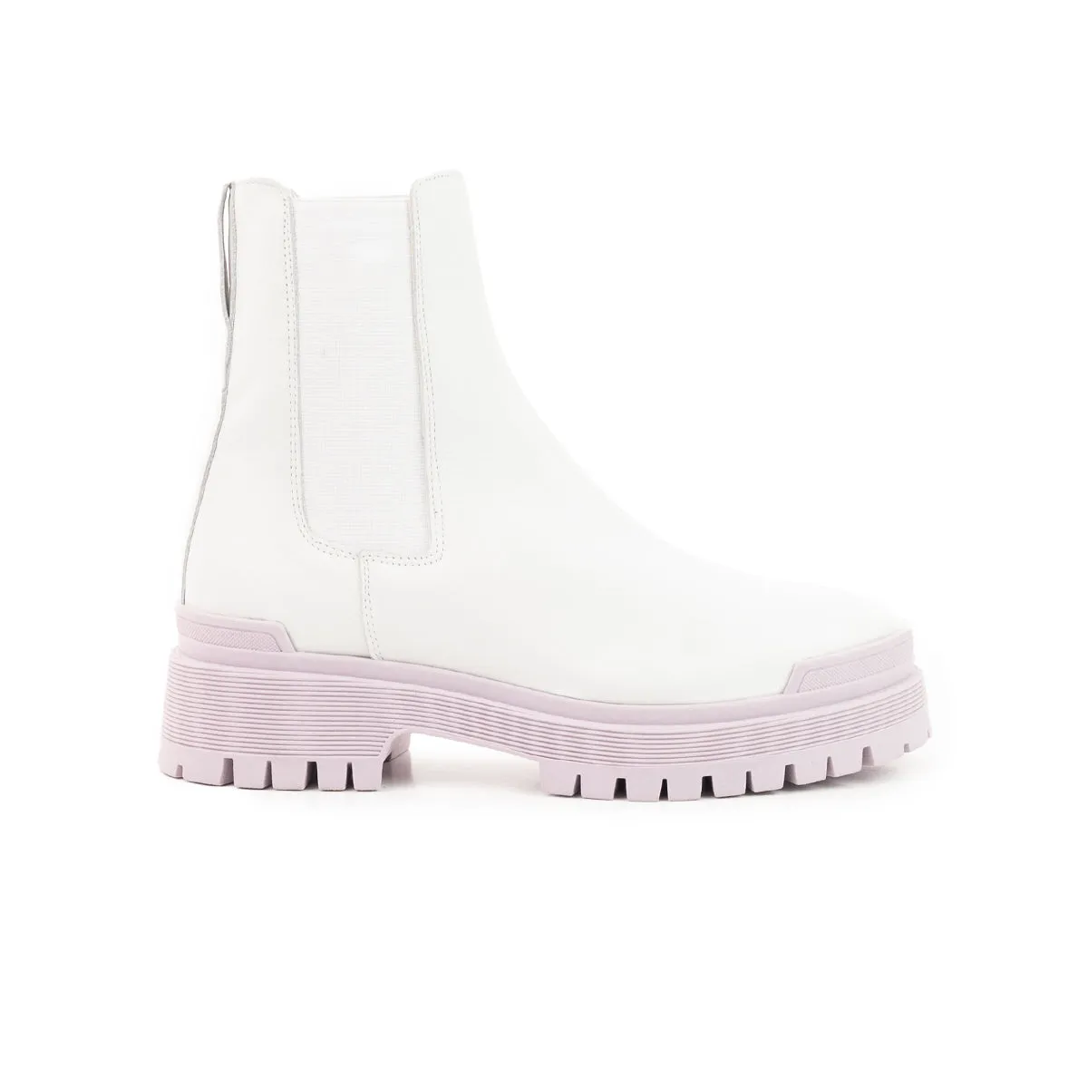 Trendy Look Kirby White Leather/Lilac Sole