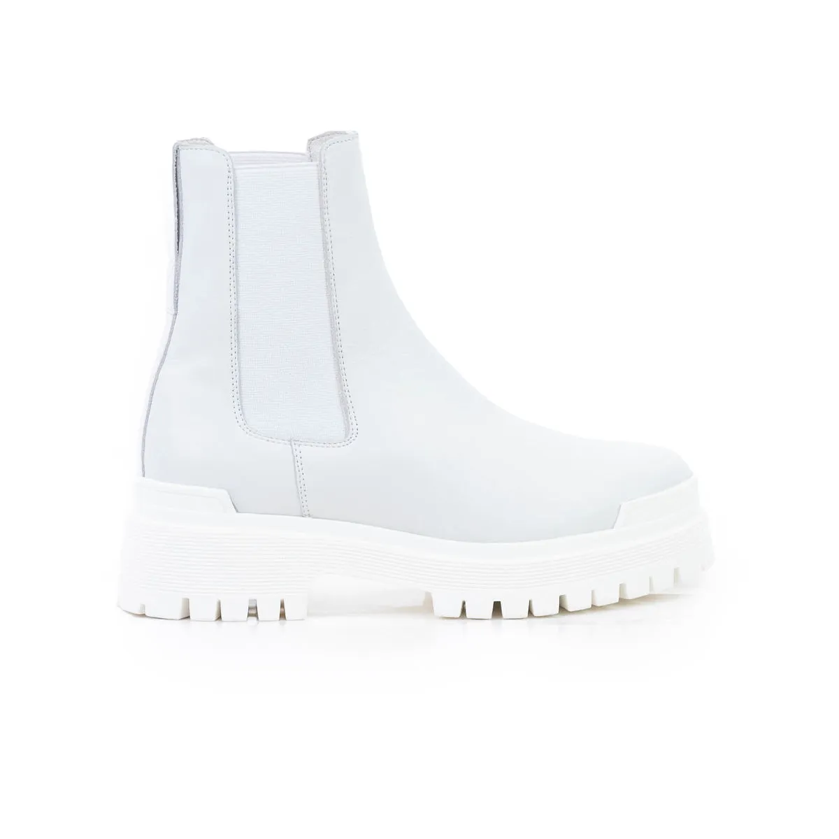 Kirby White Leather/White Sole Winter Layering Evening Chic