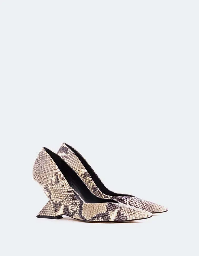 Sporty Heeled Shoes Kressy Natural Snake