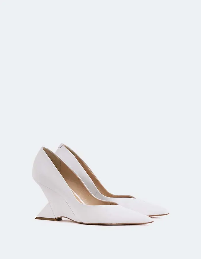 Custom Wedding Heels Kressy White Leather