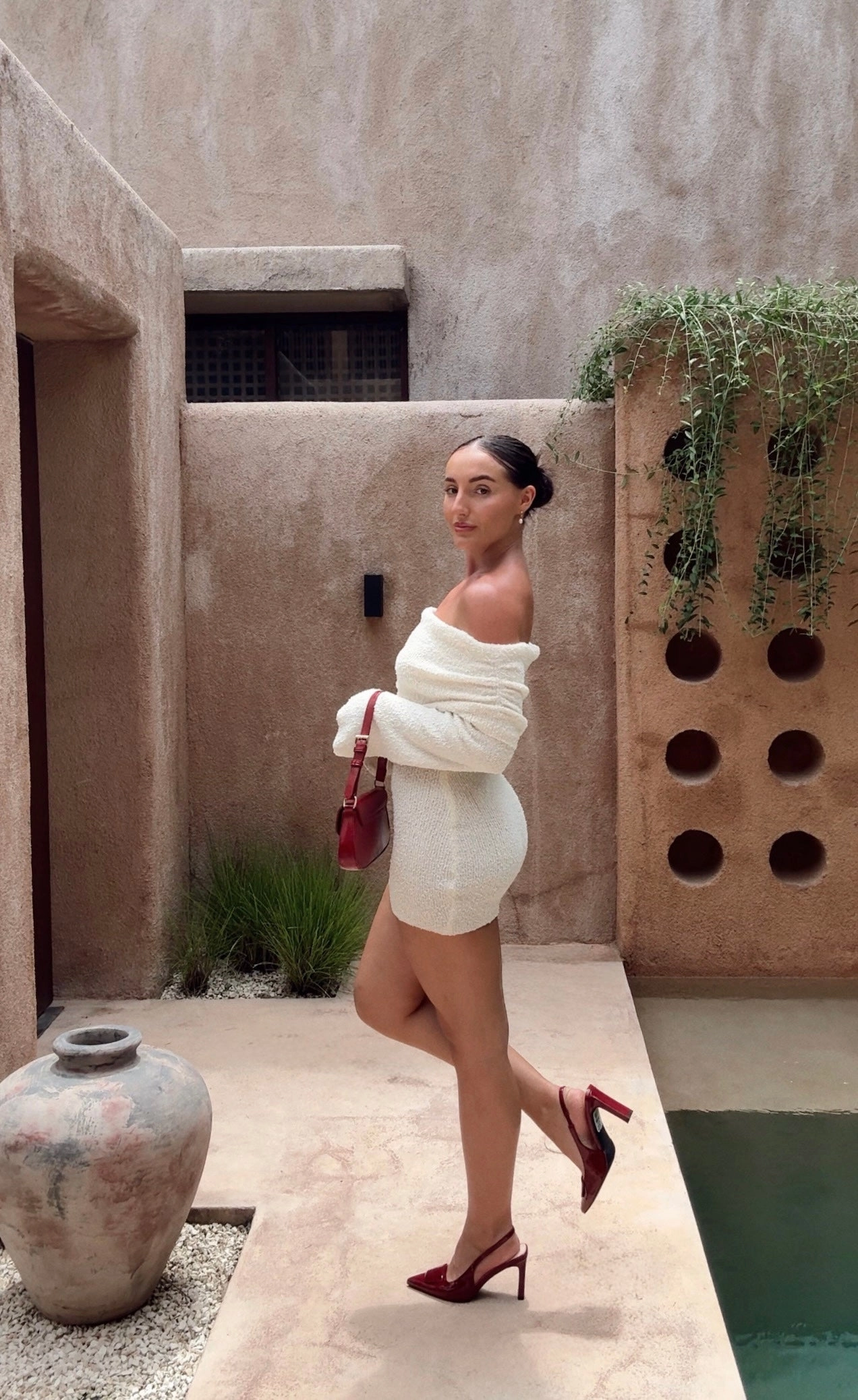 Konga Slingback Block Heels - Wine Patent Sophisticated Sandals Work Footwear