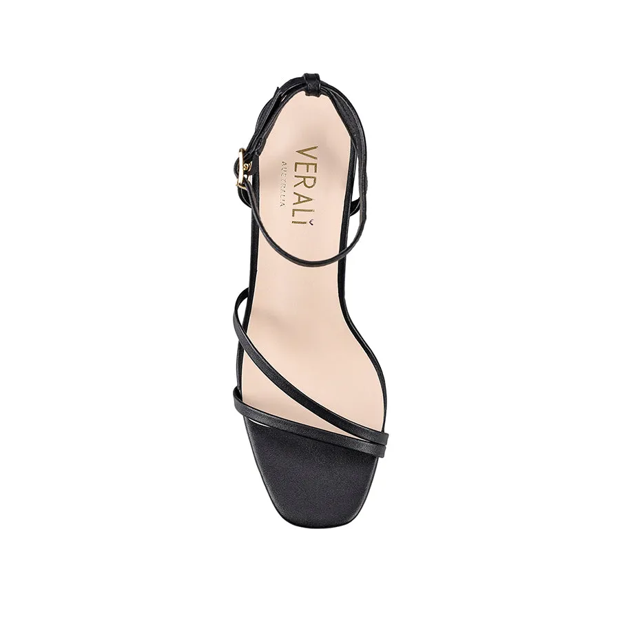 Stretchable Lani Platform Sandals - Black Smooth