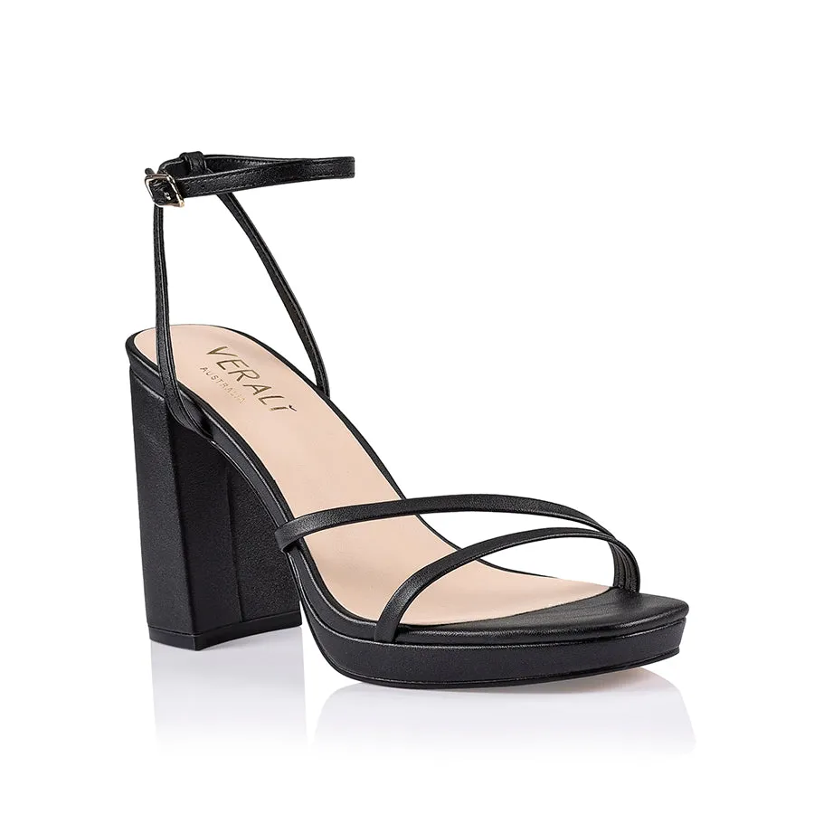 Lani Platform Sandals - Black Smooth Hot Day