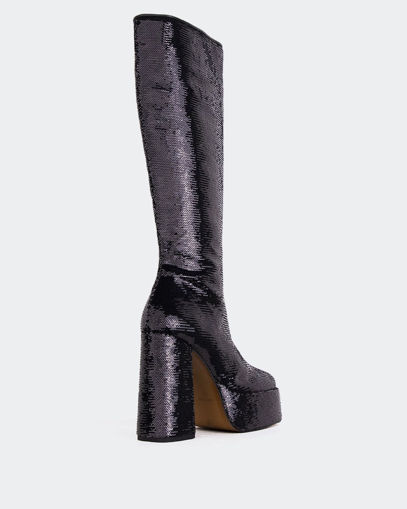 Chunk Heel Latto Black Sequins