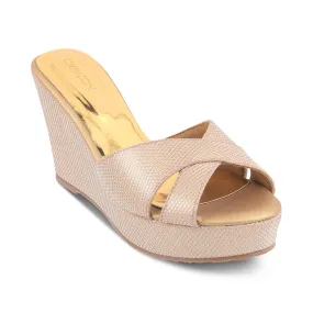 Unbeatable fit least summer AIYANA- ANTIQUE GOLD WEDGES