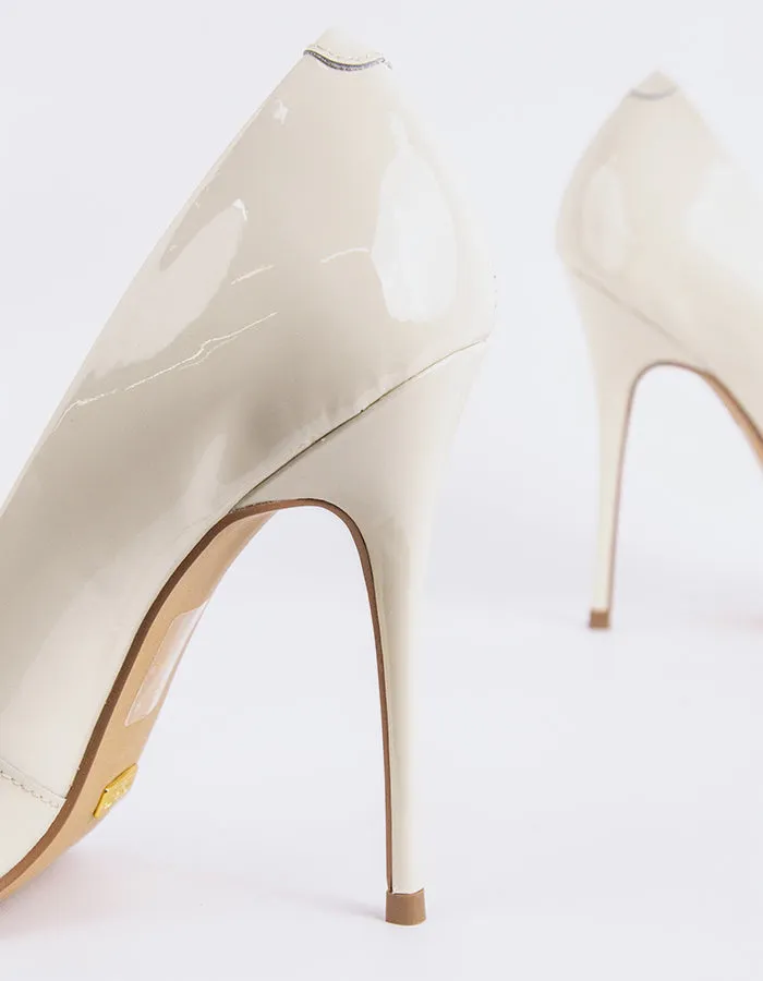 Teeva Off White Patent Glamorous Heels