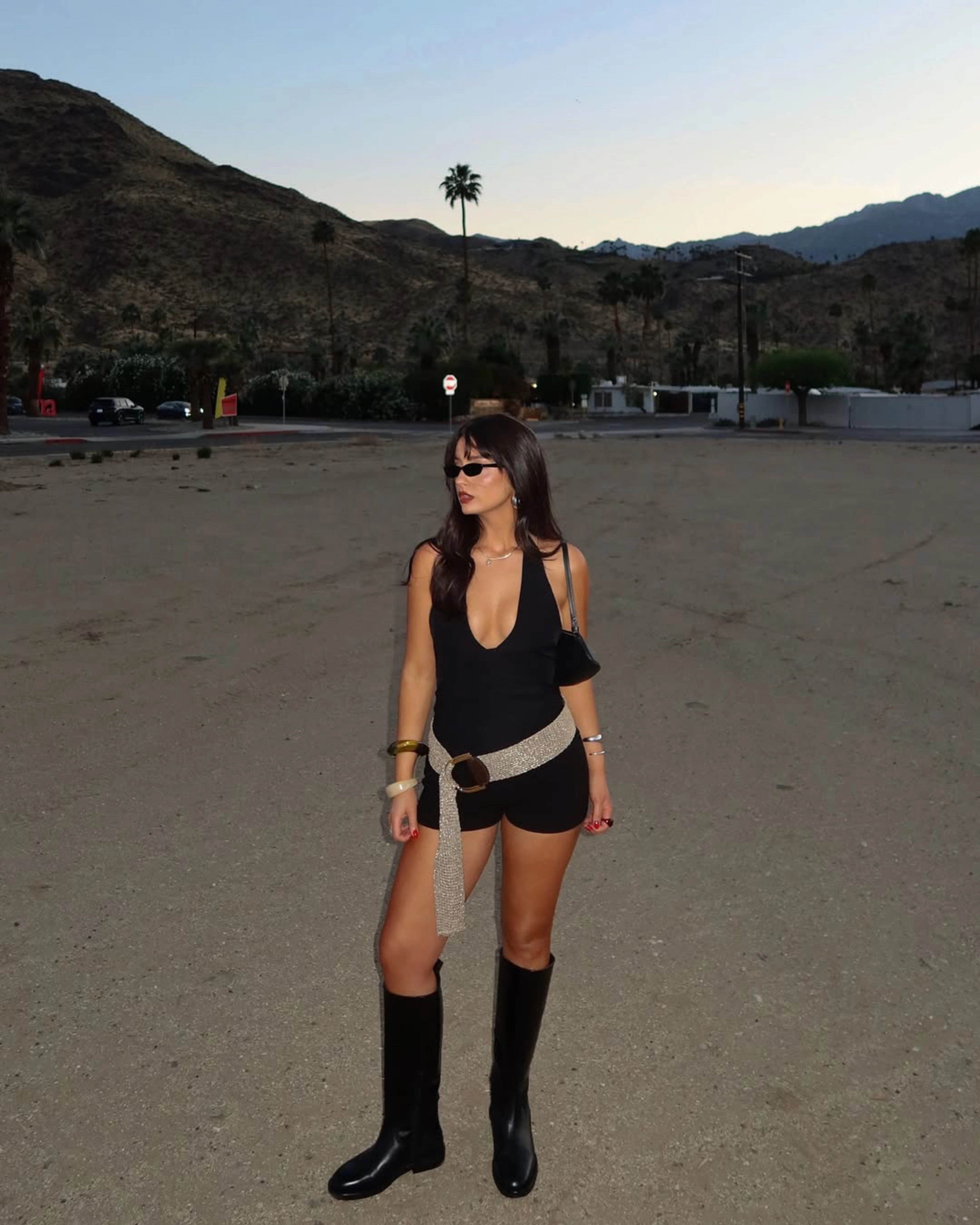 Lherma Black Leather Practical Style