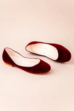 MILA BALLET FLATS ?C Bordeaux Velvet Forest Air Rest Mood