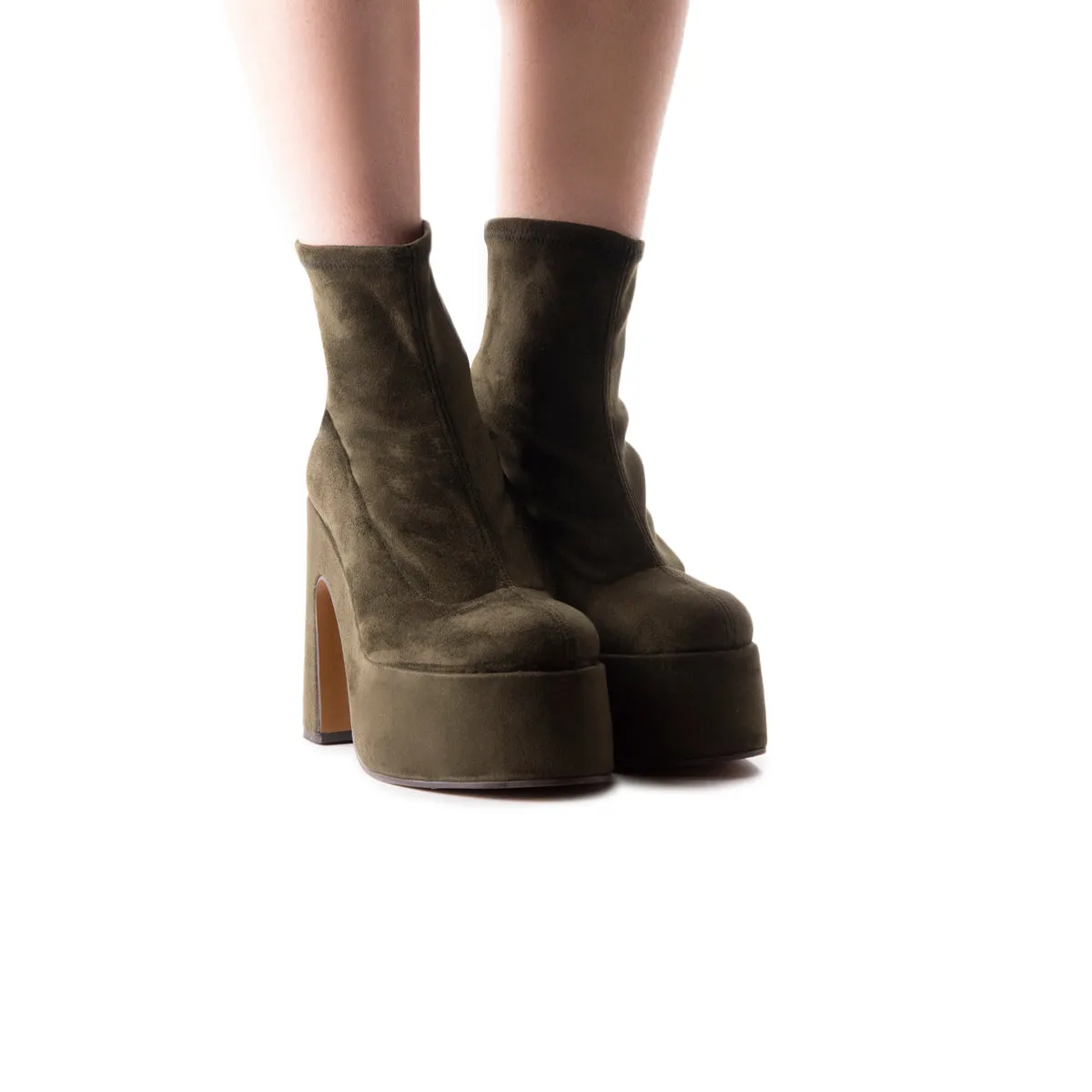 Flash Dark Green Suede Stretch Work Wardrobe