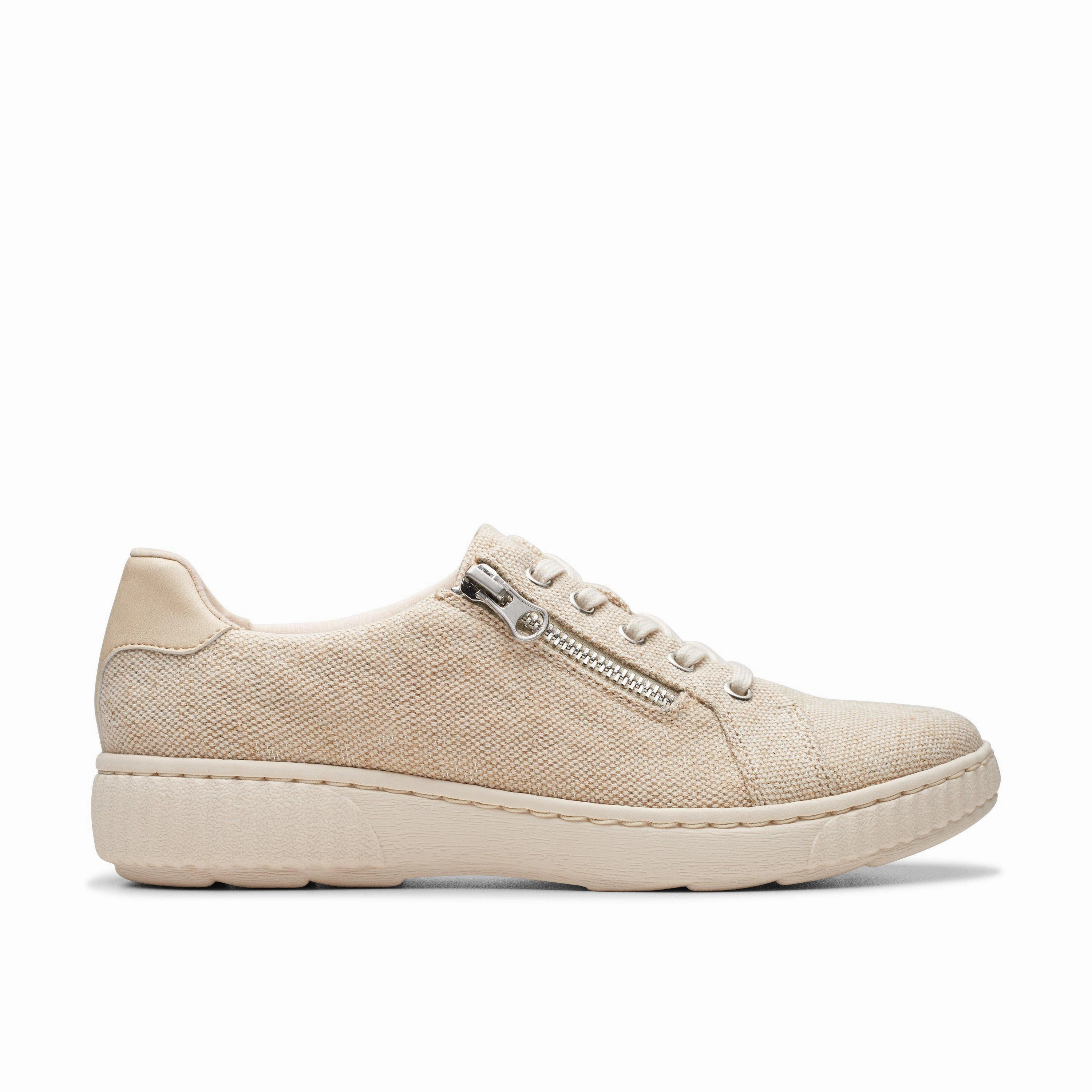 Clarks Caroline Echo in Beige Textile Durable Footwear