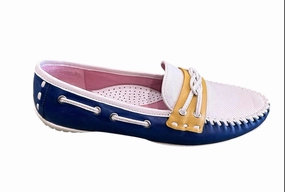 Women's Cruz Moccasins In Sapphire/citrus/white Combo Elastic Goring