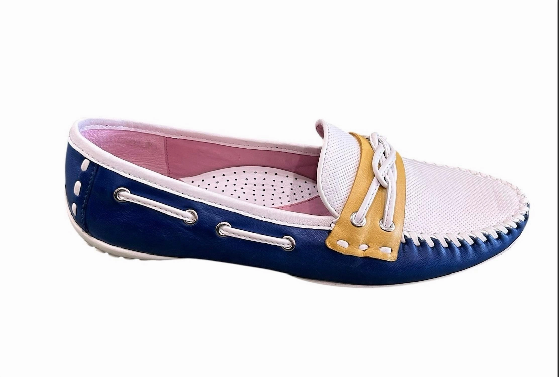 Women's Cruz Moccasins In Sapphire/citrus/white Combo Elastic Goring