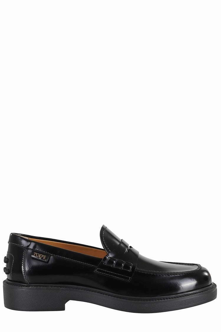Event Go premium design Polished Leather Loafers With Grommet-Detail Heel