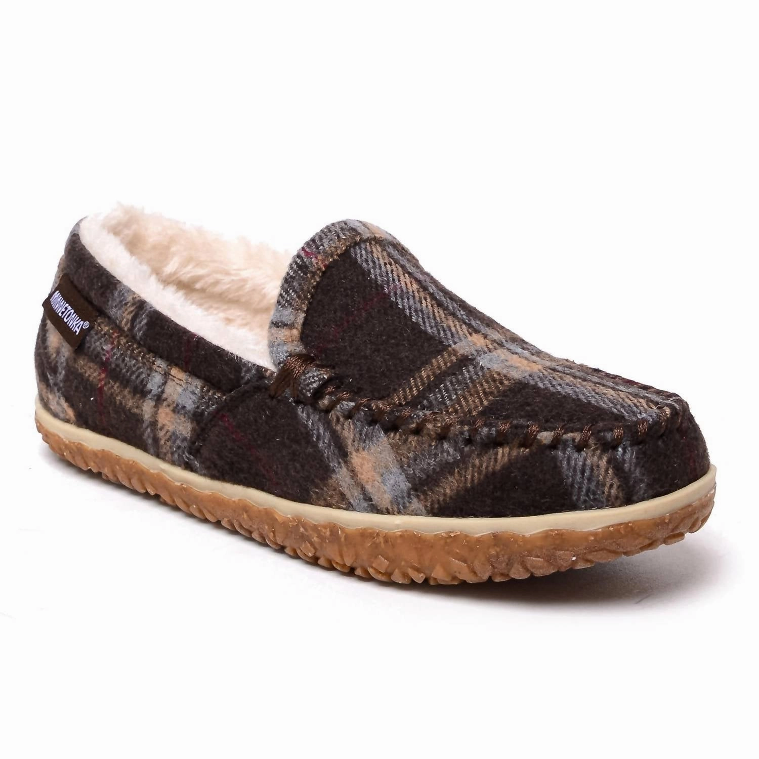Harbor Lane Casual Slip-on Shoes Women's Tempe Hardsole Moccasin In Chocolate Plaid
