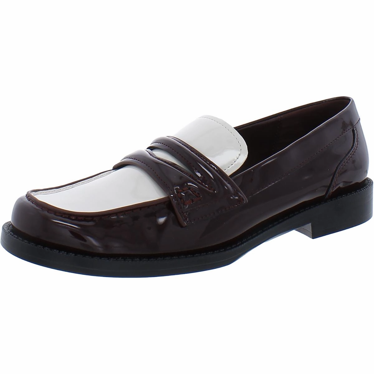 Lillian Womens Patent Slip on Loafers Stylish Footwear