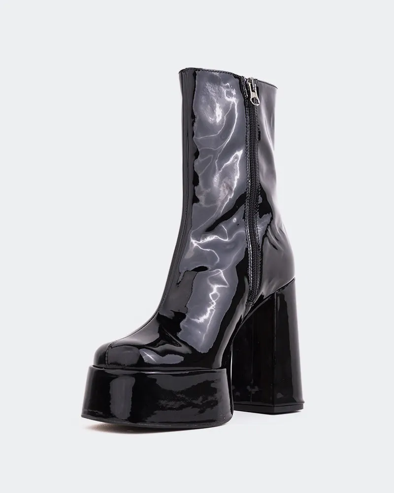 Cloud Black Patent Fashion Forward Boot