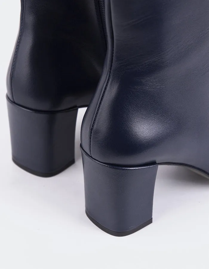 Lioni Navy Leather Street Touch Chic All-Weather