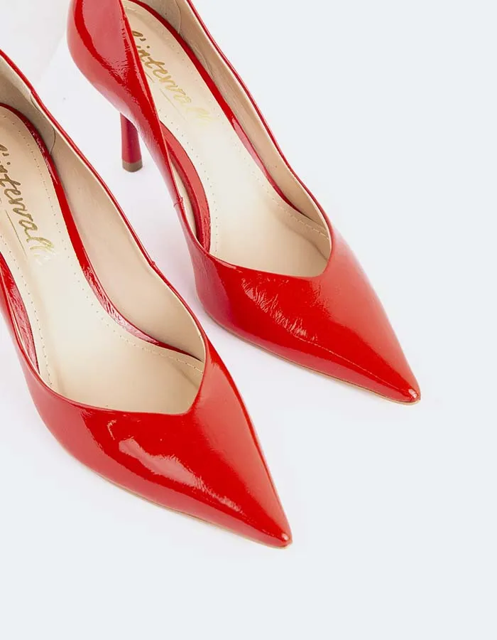 Liora Red Naplack Velvet Wedding Heels Essential Style