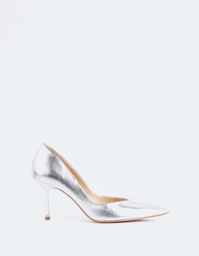 Liora Silver Leather Bold Silhouette Glam shoes