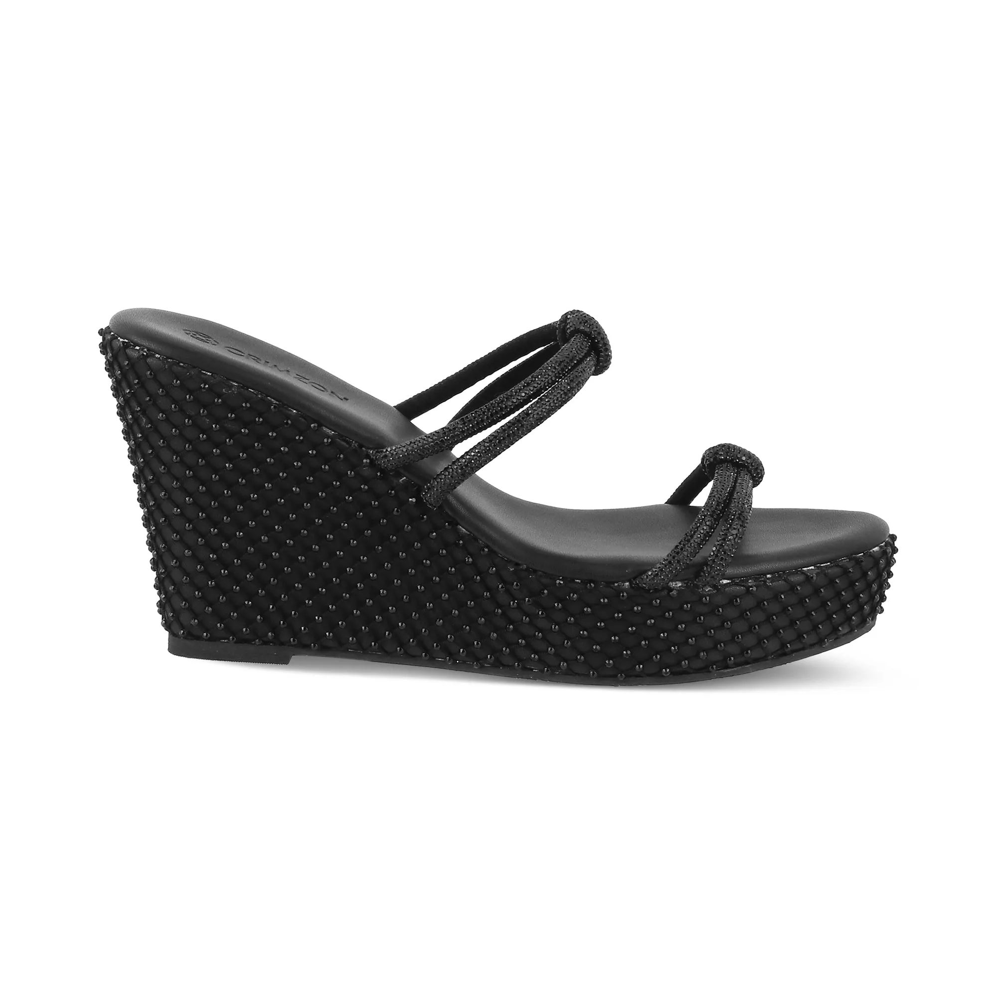 STARDUST- BLACK GLITTER WEDGES traction - reliability - level