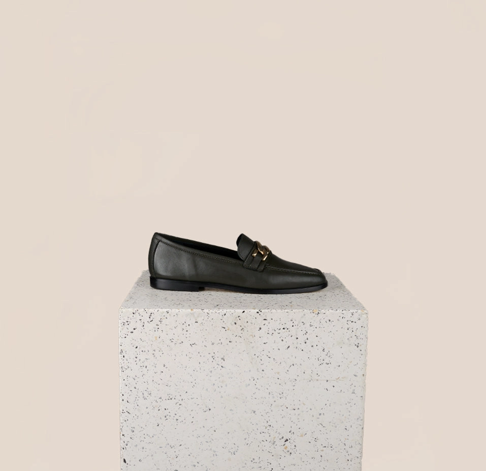 Joy Step Casual Everyday Footwear Lodi Due Chain - Olive Leather