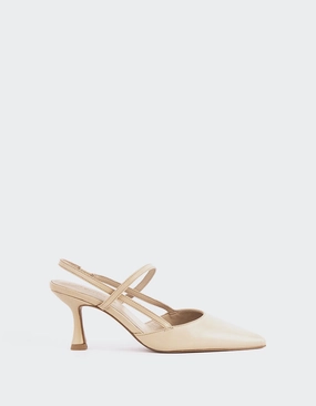 Peep Toe Booties Lopik Nude Leather