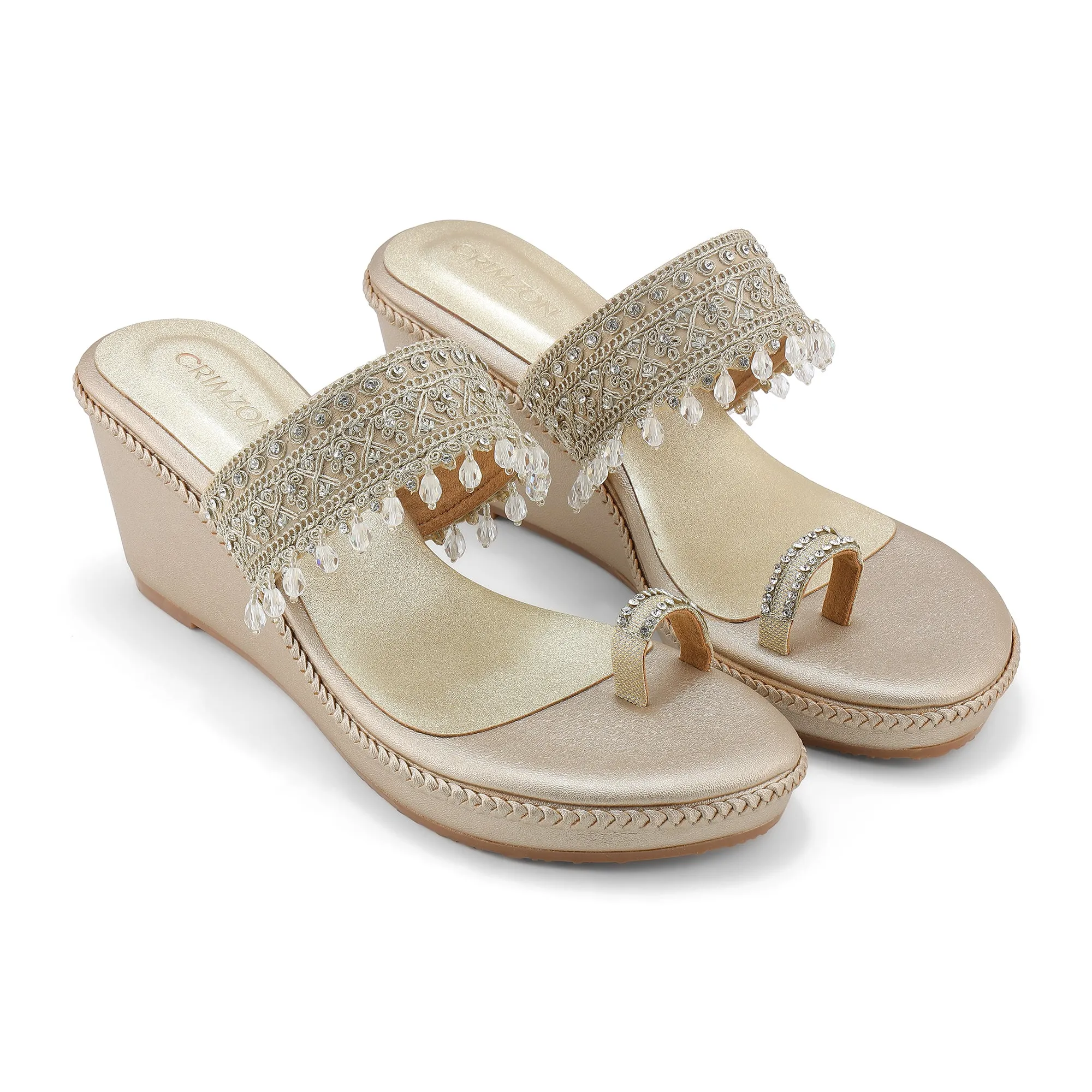 SUHANA- EMBELLISHED WEDGES traction - reliability - level countryside