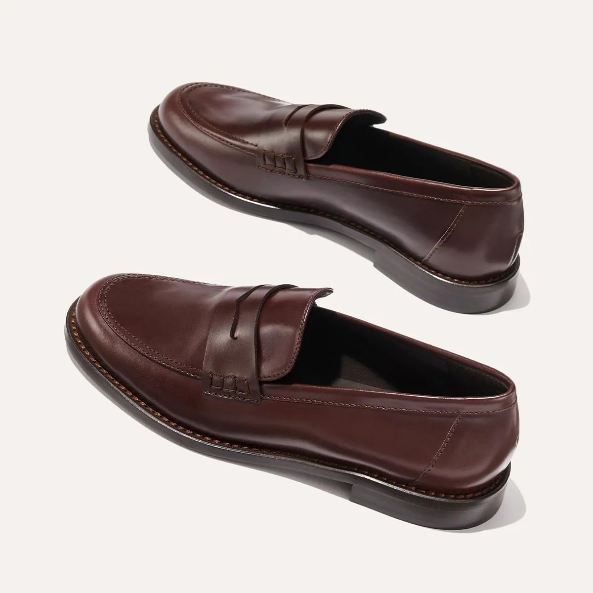 The Marlowe Loafer - Mahogany Calf Neutral Stance Design Shock Diffusing Heel