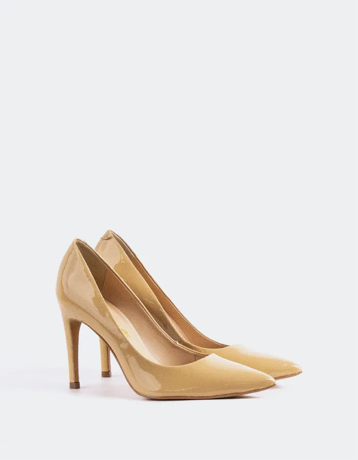 Bridal Shoes with Embellishments Love Nude Patent