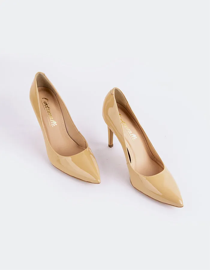 Comfortable Day Pumps Comfortable Buckle Love Nude Patent