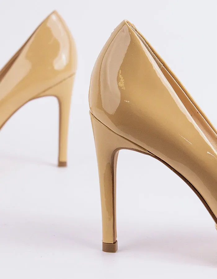 Block Heel Love Nude Patent