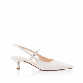 Flexibility Luce Slingback Kitten Heels - Chalk White