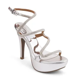 LUNA- SILVER STILETTOS Satin Pumps Summer Wedding Heels